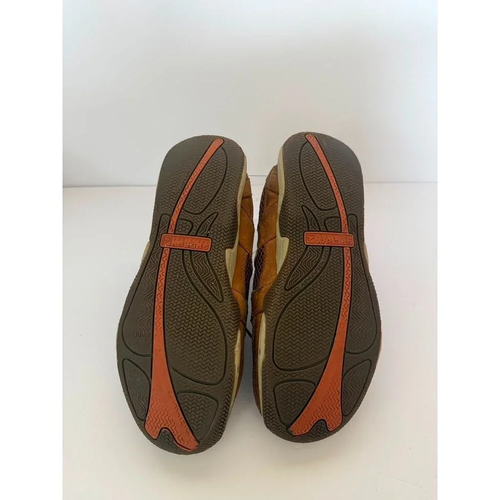 Sperry Top-Sider Sea Kit M 9.5 Brown Leather Boat Shoes Lace Up Casual Comfort